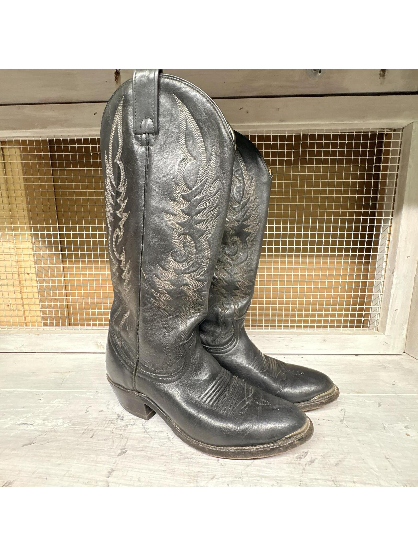 Vintage Brahma Women's Leather Cowboy Boots Size 6 B Blue/Grey